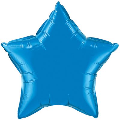 Sapphire Blue Star 9 inch (22cm) Foil Q24131 - F - Uninflated, Heat Sealer Required