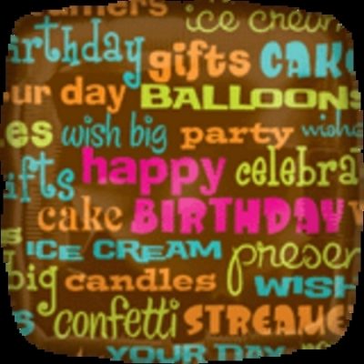 Birthday Words Jr. Shape Foil Balloon ANA17948