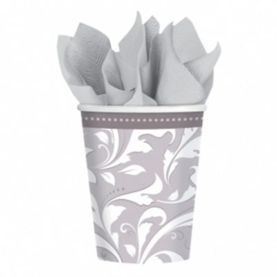 Silver Filigree Paper Cups AM583850