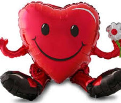 Sitting Smiley Heart Guy Multi Balloon ANA31863
