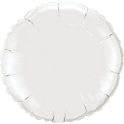 White 4 inch (10cm) Round Foil Q22832 (Pk.10) - F - Uninflated, Heat Sealer Required