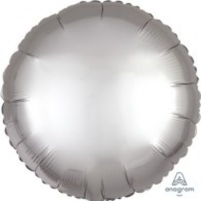 Round Platinum Satin Luxe 18 inch (45 cm) Foil Balloon ANA36805