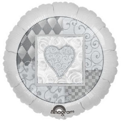 Silver Heart Anniversary Foil Balloon ANA115324