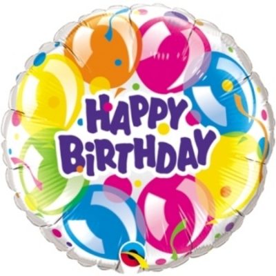 Birthday Sparkling Balloons 9 inch (22cm) Foil Balloon Q92521 – I – Inflated, On Cup & Stick