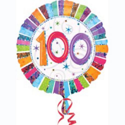 Radiant Birthday 100 Prismatic Foil Balloon ANA16076