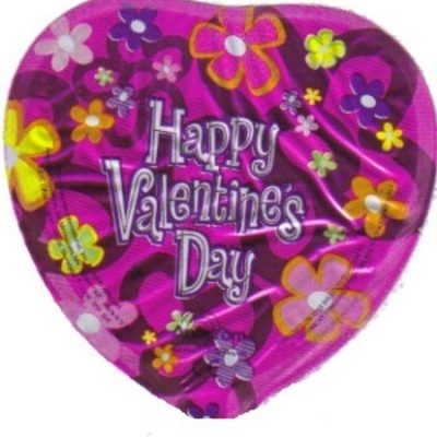 Happy Valentine's Day Flowers 4 inch (10cm) Foil Balloon ANA05974-I