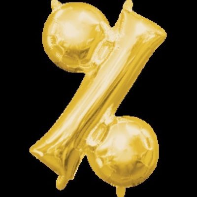 Symbol % Gold Minishape Foil Balloon ANA33071