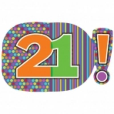 Birthday Dots & Stripes 21 Supershape Foil Balloon ANA22919