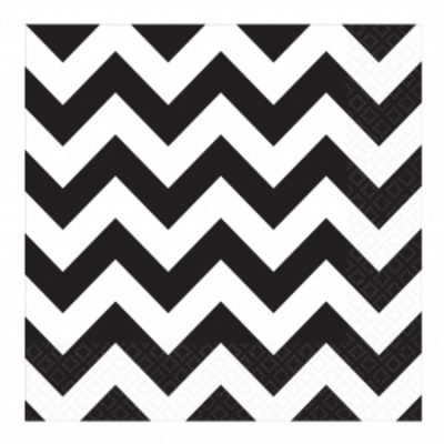 Jet Black Chevron Luncheon Napkins AM511492.10