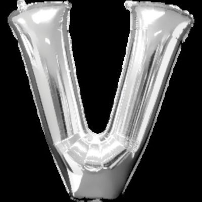 Silver Letter V Megaloon Foil Balloon ANA32989