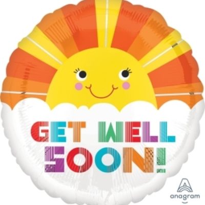 Get Well Soon Smiley Sunshine Foil Balloon ANA28727