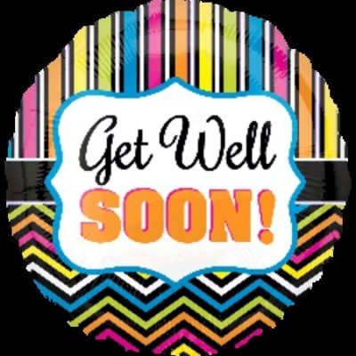 Get Well Stripe and Chevron Helium Saver Foil Balloon ANA30780