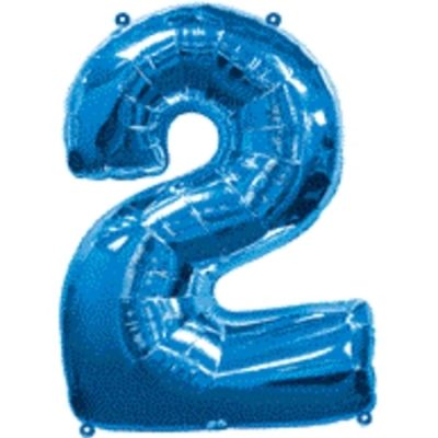 Blue Numeral Two Number Shape Foil Balloon D213732