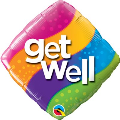 Get Well Curvy Stripes Foil Balloon Q25330