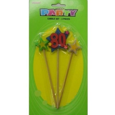 Three Star Pick Candle Numeral 80 MFCN-80