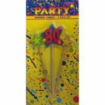 Three Star Pick Candle Numeral 80 AM154379