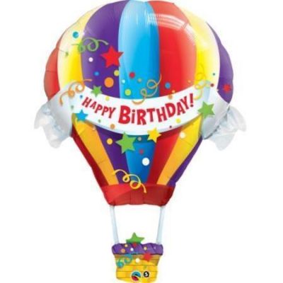 Birthday Hot Air Balloon Foil Shape Balloon Q16091