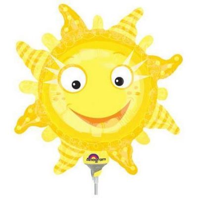 Graphic Sun Mini Shape Foil Balloon ANA15561 - F - Uninflated, Heat Sealer Required