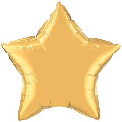 Metallic Gold 4 inch (10cm) Star Foil Q35983 (Pk.10) - F - Uninflated, Heat Sealer Required