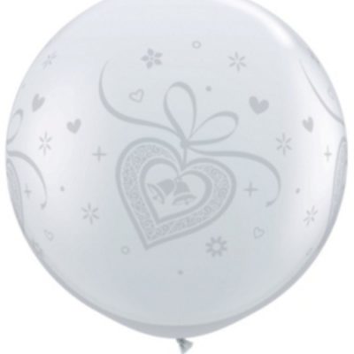 Wedding Bells Heart 3' Latex Balloon Q83183