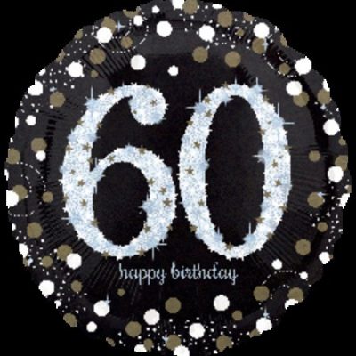 Sparkling Birthday 60 Jumbo 28 inch (71cm) Holographic Foil Balloon ANA32138