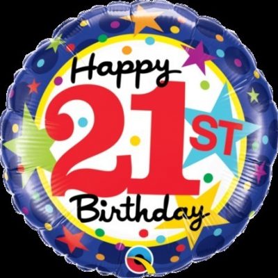 21st Birthday Stars Foil Balloon Q49616