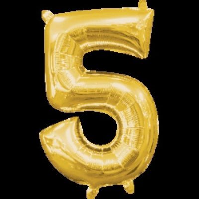 Number 5 Gold Minishape Foil Balloon ANA33085