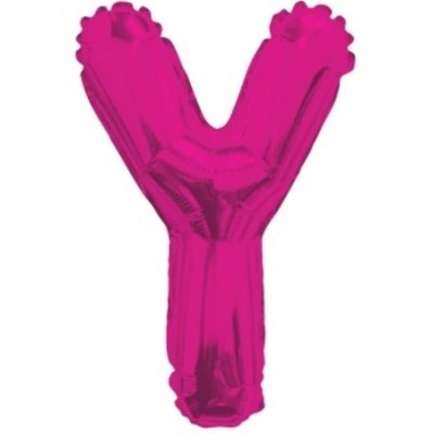Letter Y Magenta Foil Shape Balloon Y14M