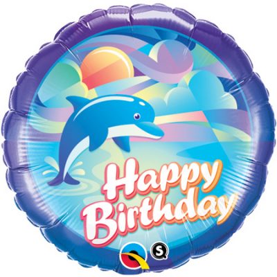 Birthday Jumping Dolphin Foil Balloon Q29608