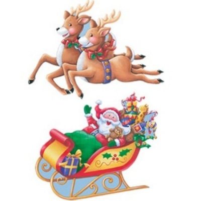 Santa and Reindeer Cutouts AM191810