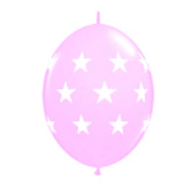 Pink Big Stars 12 inch (30cm) Q-Link Balloons Q90554