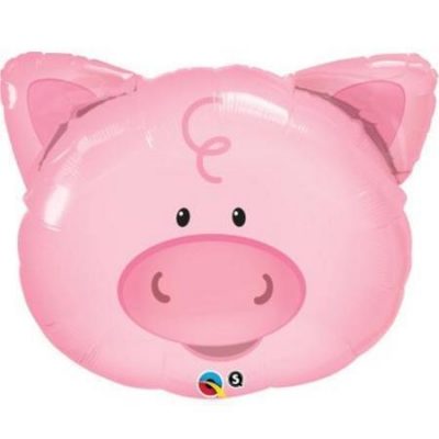 Playful Pig Minishape Foil Balloon Q41799 - F - Uninflated, Heat Sealer Required