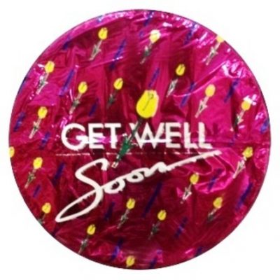 Get Well Soon Yellow Roses One-Sided Print Unpackaged Foil Balloon FS19