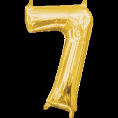 Number 7 Gold Minishape Foil Balloon ANA33089