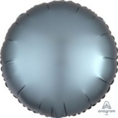 Round Steel Blue Satin Luxe 18 inch (45 cm) Foil Balloon ANA36812