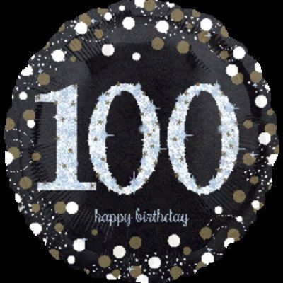 Sparkling Birthday 100 Holographic Foil Balloon ANA33744