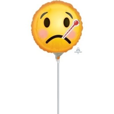 Get Well Emoticon 9 inch (22 cm) Foil Balloon ANA35305 - F - Uninflated, Heat Sealer Required