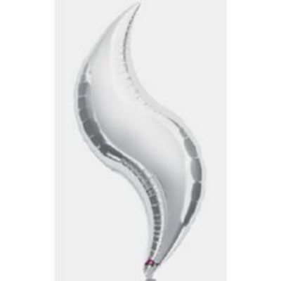 Silver Curve 19 inch (48cm) Foil Balloon ANA1630199 - Pk.5