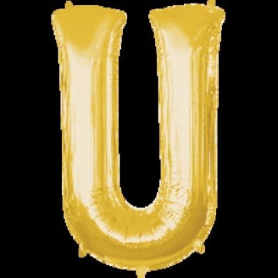 Gold Letter U Megaloon 32 inch (81 cm) Foil Balloon ANA32988
