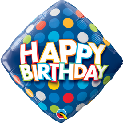 Birthday Blue & Colourful Dots Foil Balloon Q57331