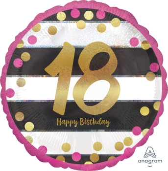 Pink & Gold Milestone 18 Foil Balloon ANA37160