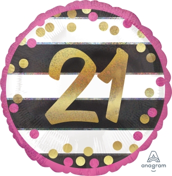 Pink & Gold Milestone 21 Foil Balloon ANA37161