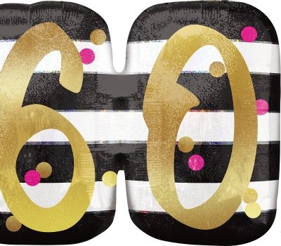 Pink & Gold Milestone 60 Supershape Foil Balloon ANA37170