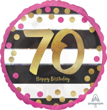 Pink & Gold Milestone 70 Foil Balloon ANA37366