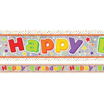 Kids Happy Birthday Holographic Banner AM9900006