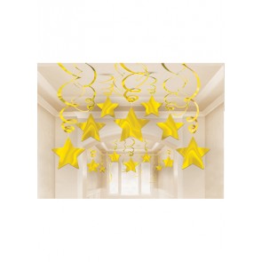Star Swirl Decorations Yellow Value Pack AM674474.09