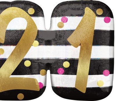 Pink & Gold Milestone 21 Supershape Foil Balloon ANA38121