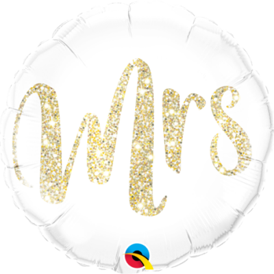 Mrs Glitter Gold Foil Balloon Q57316