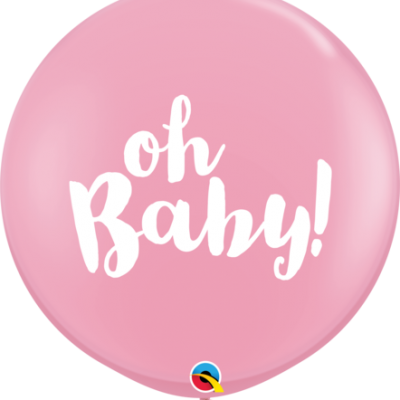 Oh Baby Pink 3' (76 cm) Printed Latex Balloons Q85829