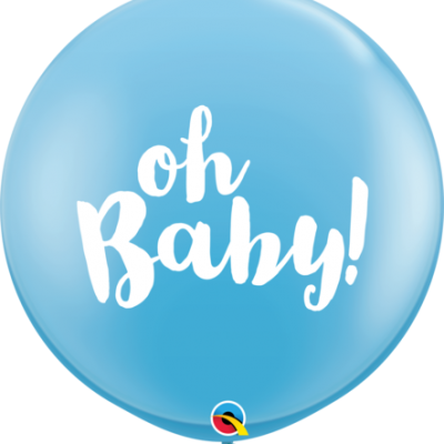 Oh Baby Blue 3' (76cm) Printed Latex Balloons Q85830
